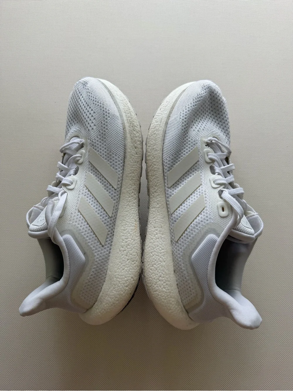 adidas White Men's Mesh Running Sneakers